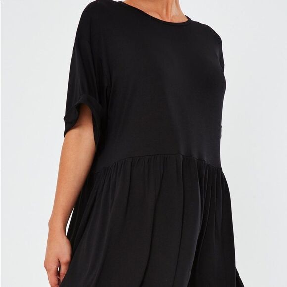 Misguided black short sleeve smock dress Size: XL NWT - Picture 5 of 8